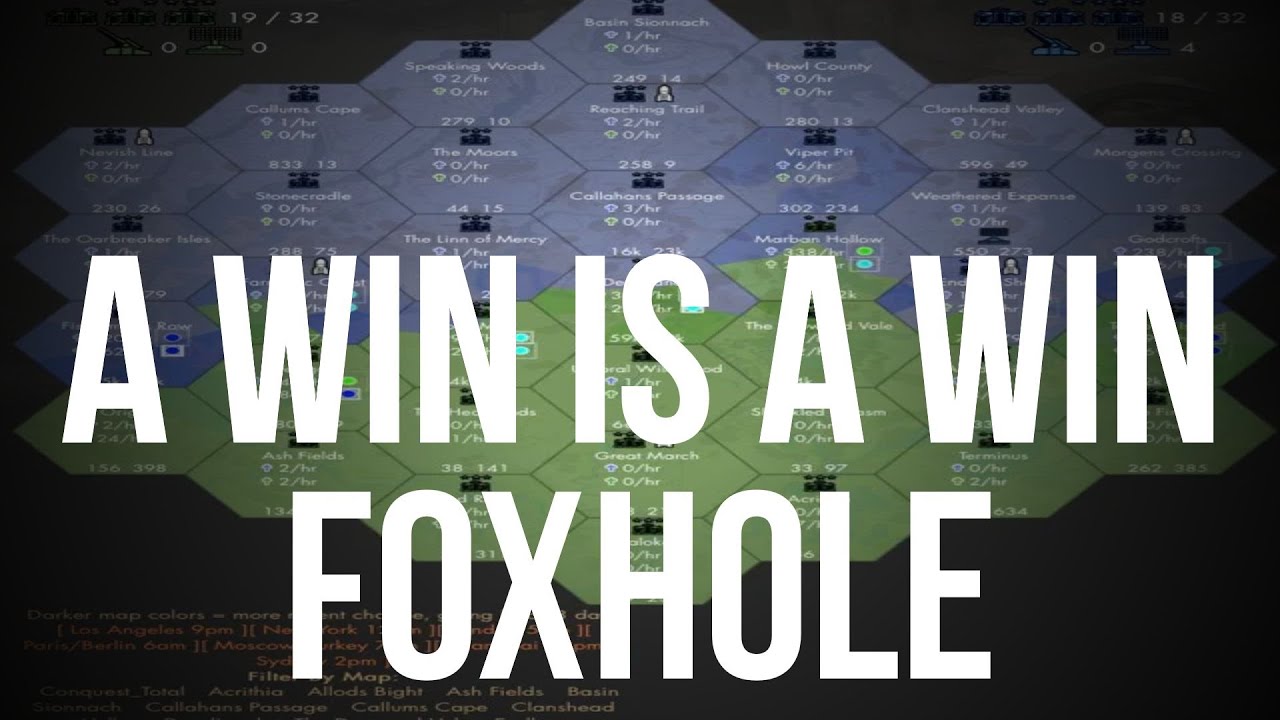 Win is a Win. Every War is Real. Foxhole War 101