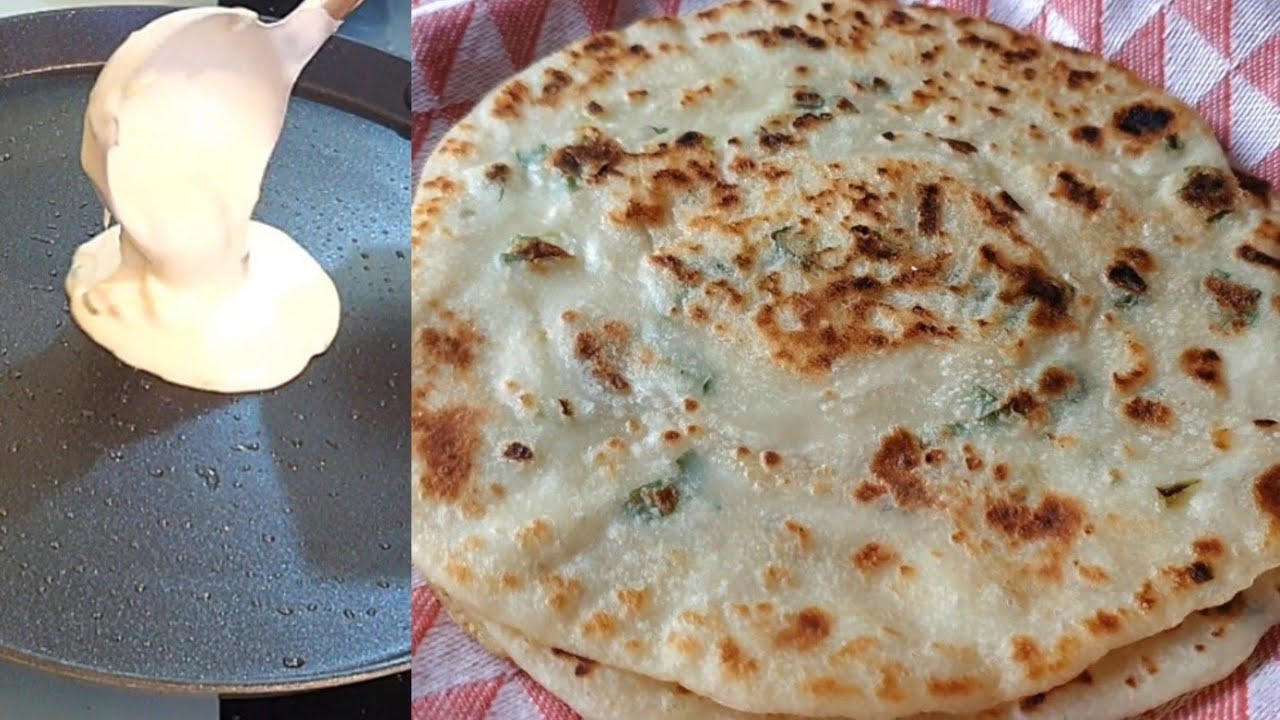 3 Minute Liquid Dough, Garlic Flatbread No yeast, Nokneading, Quick and Easy Garlic Naan
