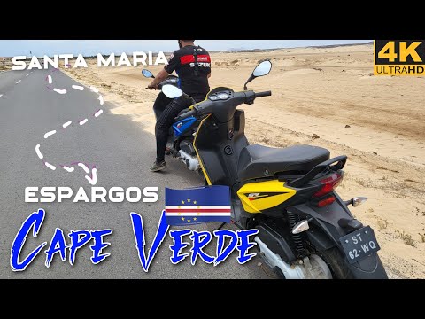 Motorcycle Ride From Santa Maria to Espargos Cape Verde 2022 4K 🇨🇻