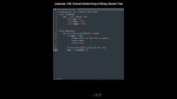 Leetcode 108. Convert Sorted Array to Binary Search Tree in Python | Python Leetcode | Tutorial
