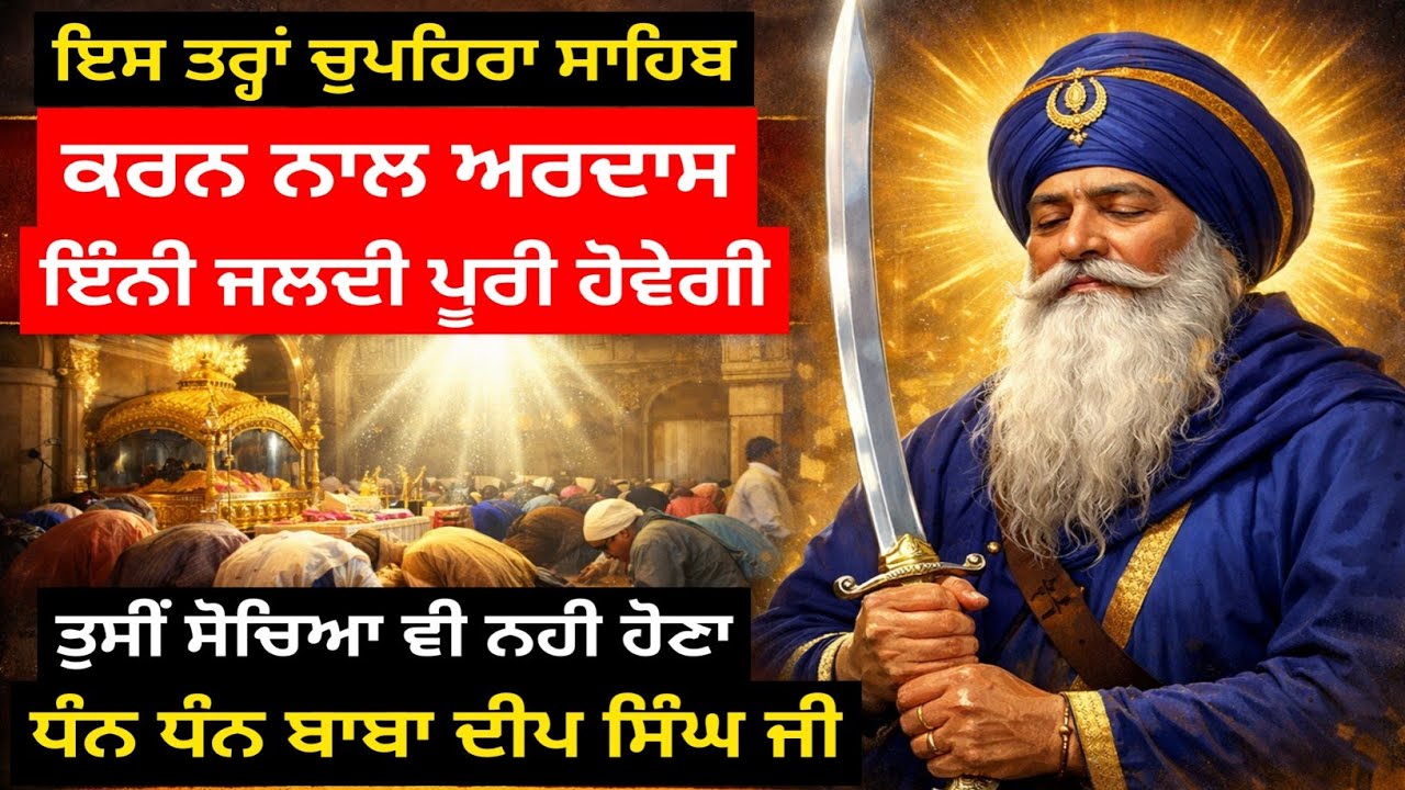 ਇਸ ਤਰ੍ਹਾਂ ਚੁਪਹਿਰਾ ਸਾਹਿਬ ਕਰਨ ਨਾਲ ਅਰਦਾਸ ਇੰਨੀ ਜਲਦੀ ਪੂਰੀ ਹੋਵੇਗੀ ਤੁਸੀਂ ਸੋਚਿਆ ਨਹੀਂ ਹੋਣਾ ਧੰਨ ਬਾਬਾ ਦੀਪ ਸਿੰਘ 