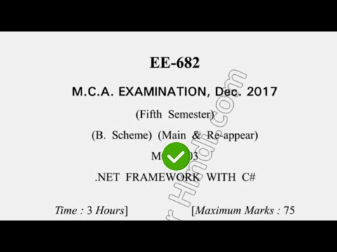 2017 Dcrust MCA 5th Sem  Net Framework with  C# Question Paper