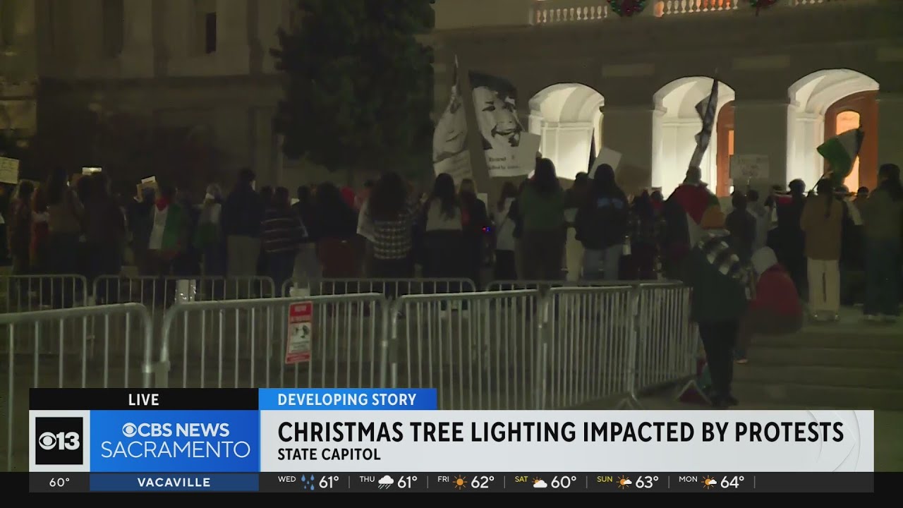 Sacramento Christmas tree lighting impacted by protesters YouTube