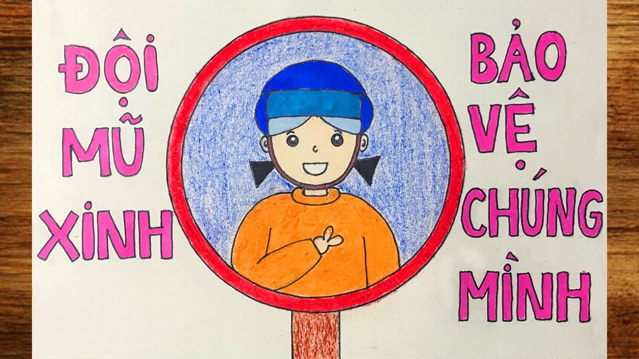 Ý tưởng vẽ tranh đội mũ bảo hiểm an toàn giao thông cho học sinh