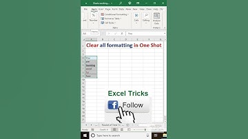 Clear All formatting in one shots in excel #shorts #excel #youtubeshorts