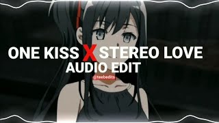 one kiss x stereo love (sped up) - dua lipa & edward maya [edit audio] Resimi