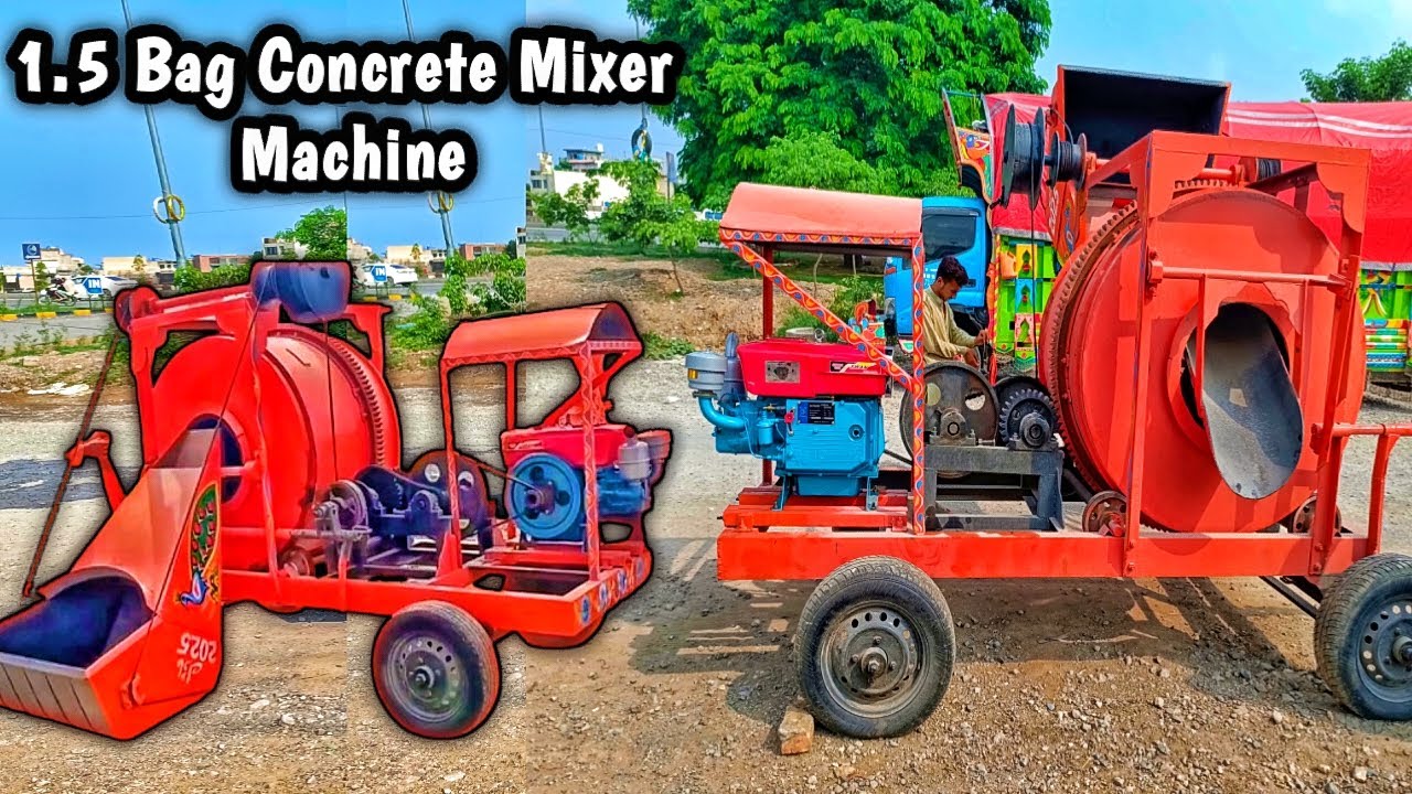 1.5 Bag Concrete Mixer Machine Startup & Testing 
