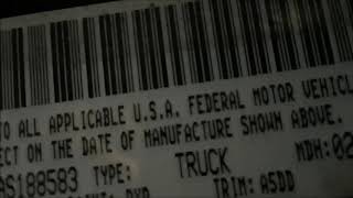 Dodge Dakota Pick up Truck Paint Code Location