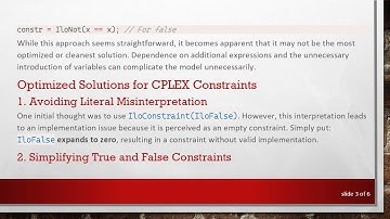 Optimizing CPLEX C+ +  Constraint Handling: Clear and Efficient Methods