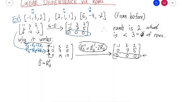 Linear Dependence via Rows