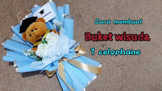 cara membuat buket wisuda gembul 1 kertas cellophane