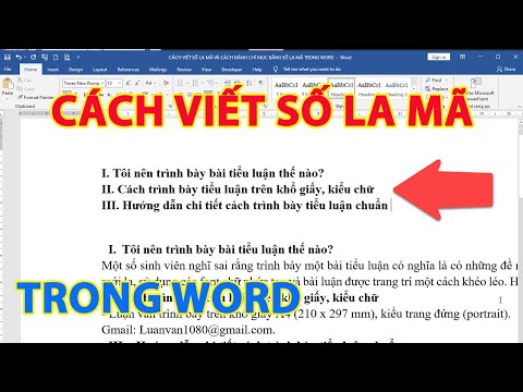 Cách viết số la mã trong word | Cách đánh mục bằng số la mã trong word