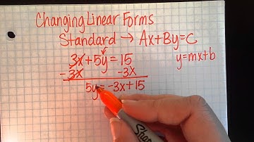Changing Linear Forms - Standard form to slope-intercept & point-slope form