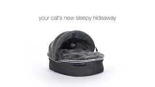 Meet the ambient lounge® cat "hoodie" bed. Convertible luxury. | ambient lounge