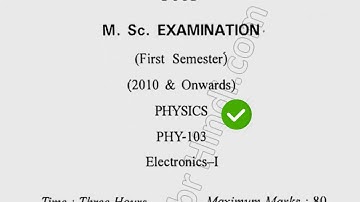2015 Cdlu MSc Physics 1st Sem Electronics I Question Paper