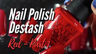 Sorting my red crème nail polish