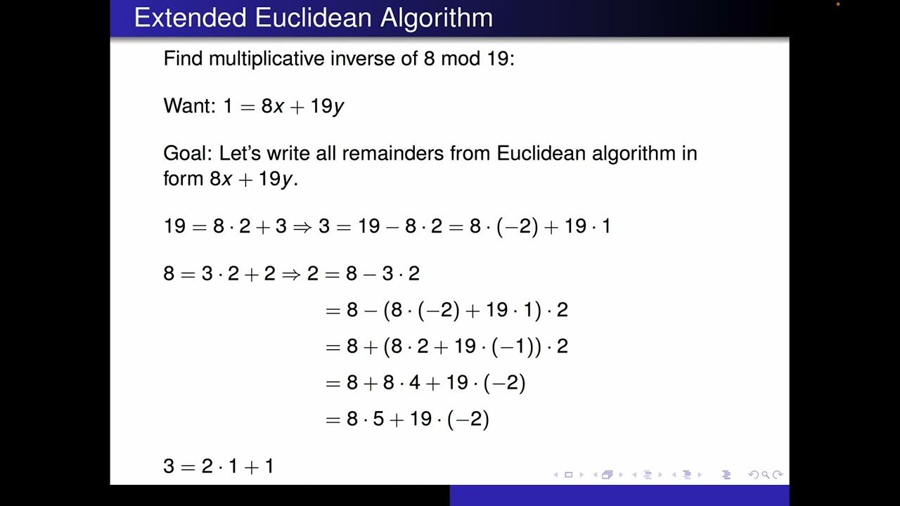 Extended Euclidean Algorithm - YouTube