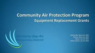 Community Air Protection Programs COMMUNITY WORKSHOP, July 19, 2023