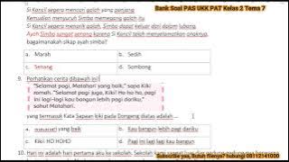 Bank Soal PAS UKK PAT Kelas 2 Tema 7 kebersamaan Beserta Kunci Jawaban