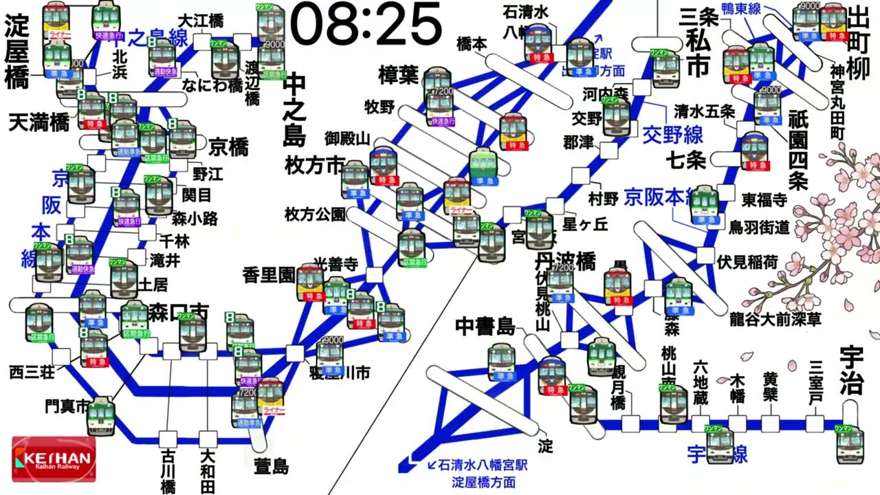 京阪線列車運行図表3点（No.391B、No.392B、No.393B） 京阪線列車運行