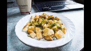 Гренки с яйцом кубиками Гренки с яйцом кубиками
