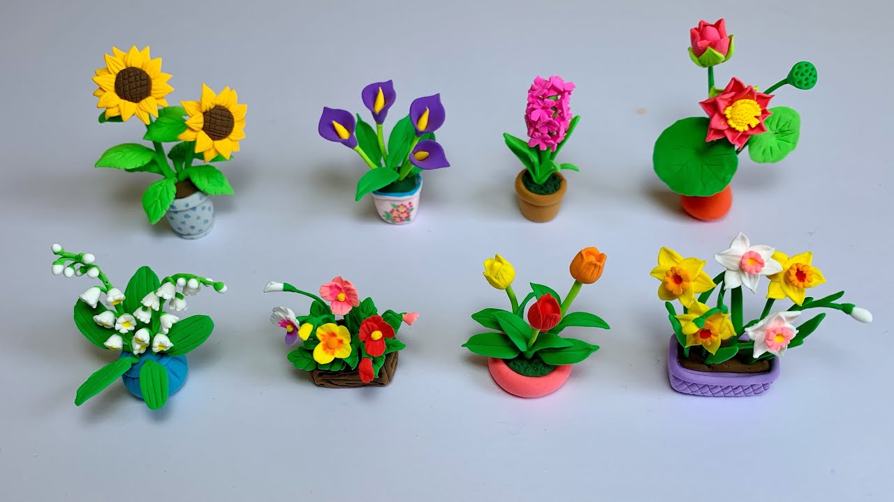 DIY Miniature Flowers, DIY How To Make Polymer Clay Miniature Flowers