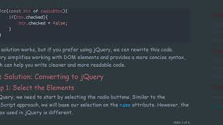 How to Change Your JavaScript Code to Uncheck Radio Buttons Using jQuery