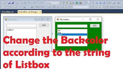 Change the Backcolor according to the string of Listbox