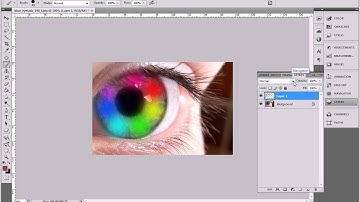 Photoshop CS4 Rainbow eyes tutorial.
