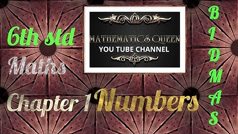 6th std Maths/Chapter 1/ Numbers/ BIDMAS RULE