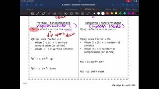 8.2 Notes Intro - Quadratic Transformations
