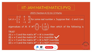 IIT JAM 2025 Eigenvalues and Invertibility Problem Solved Step-by-step✨