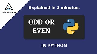 Odd Or Even Number Python Programming Solid Learning