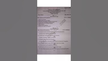 Bcom 5th Sem E-commerce 2024 QP | OU #bcom #pyq