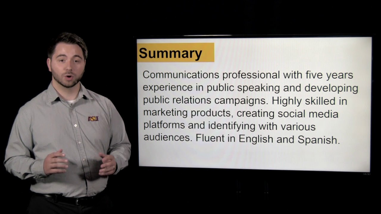 Resume: Contact Information and Summary Statement - YouTube