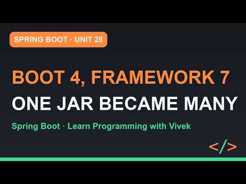 Spring Boot 4 and Spring Framework 7: What Changed | Spring Boot Unit 28