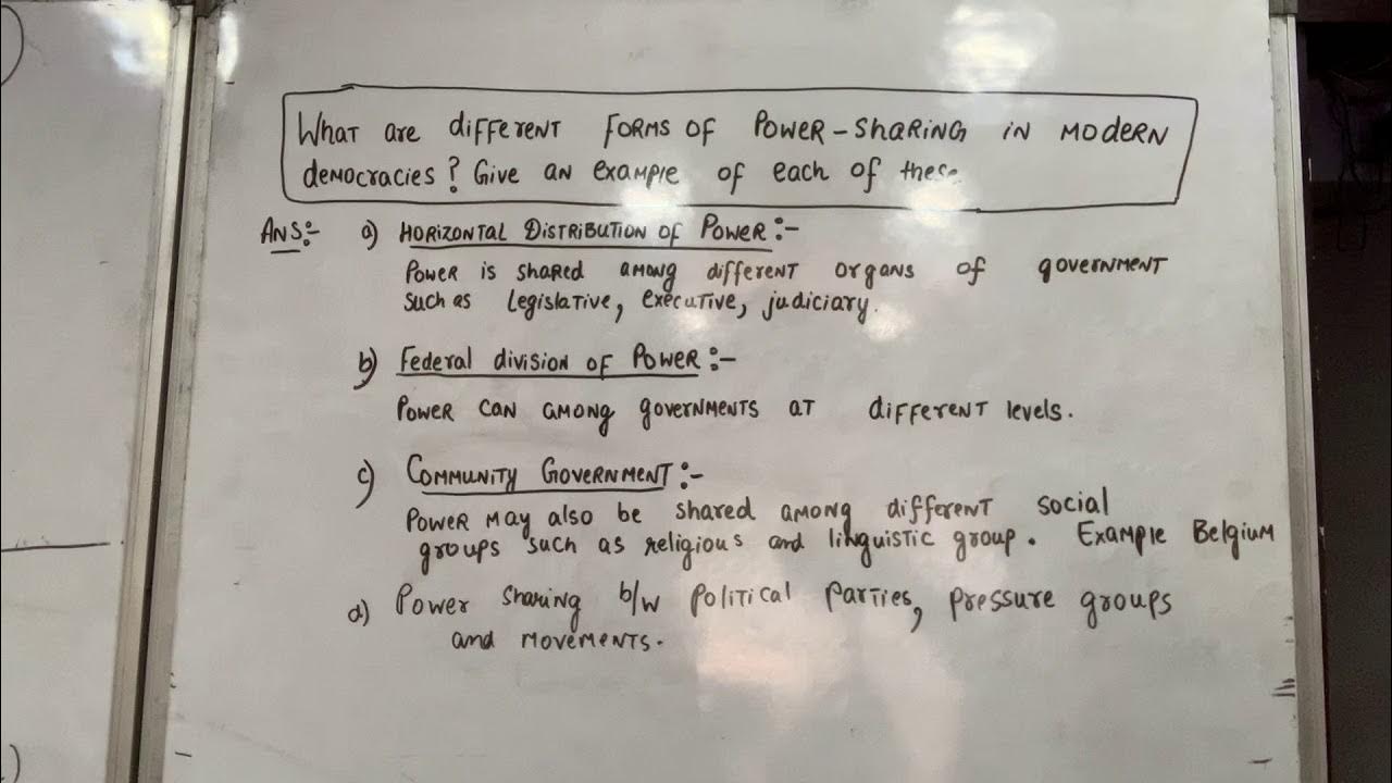 Different form of Power sharing in modern Democracies YouTube