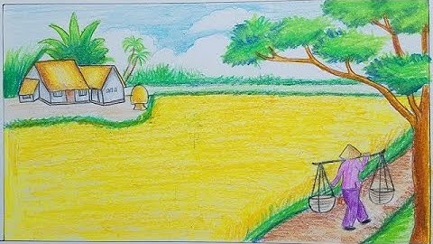 VẼ TRANH PHONG CẢNH QUÊ HƯƠNG ĐƠN GIẢN ❤ Viet Nam village scenery painting
