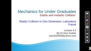 Lecture 4.3: Elastic Collision in One Dimension: Laboratory Frame