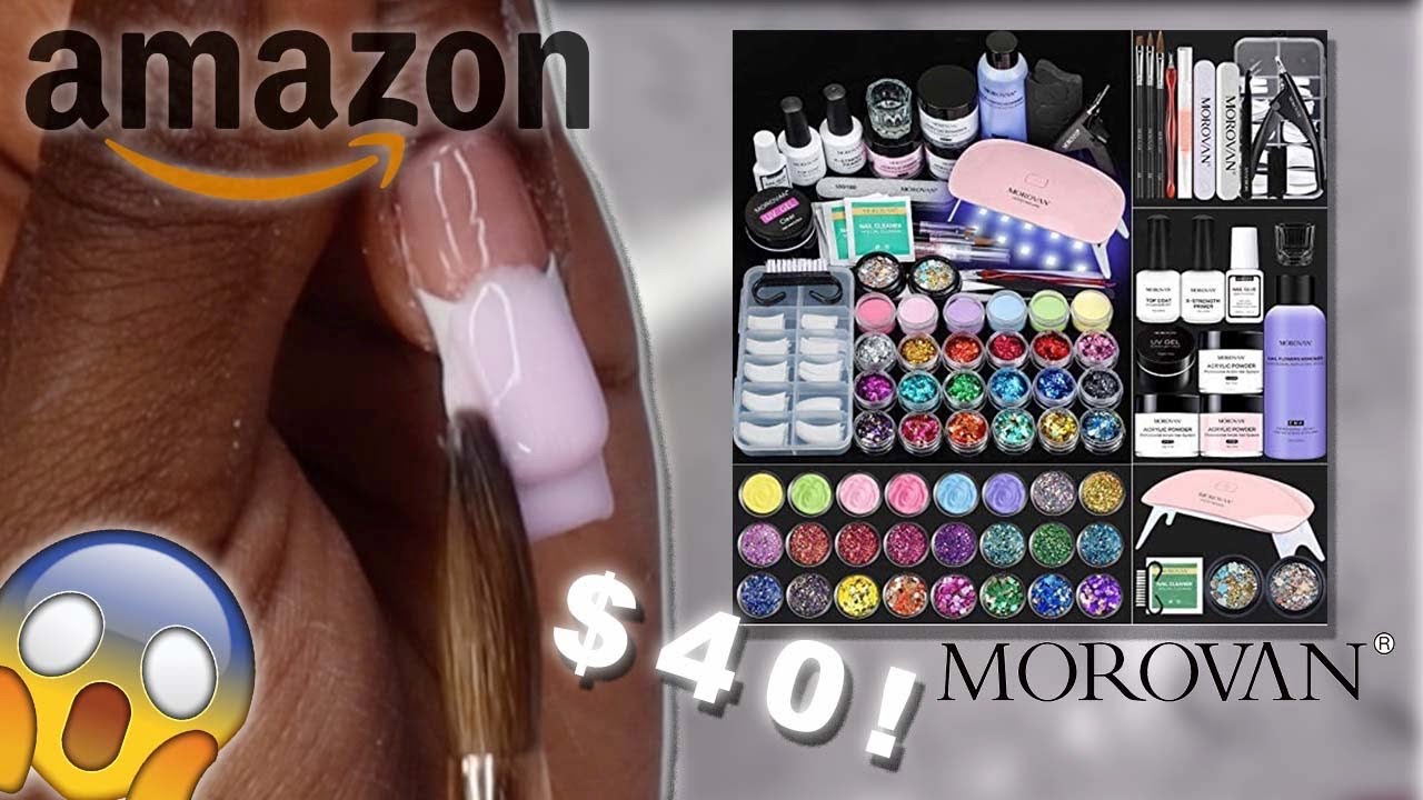 Acrylic Nail Kit With Drill And UV Light - 65 IN 1 Nail Kit Set  Professional Acrylic With Everything -24 Glitter Acrylic Powder Liquid  Monomer UV LED Nail Lamp Acrylic Nail Drill