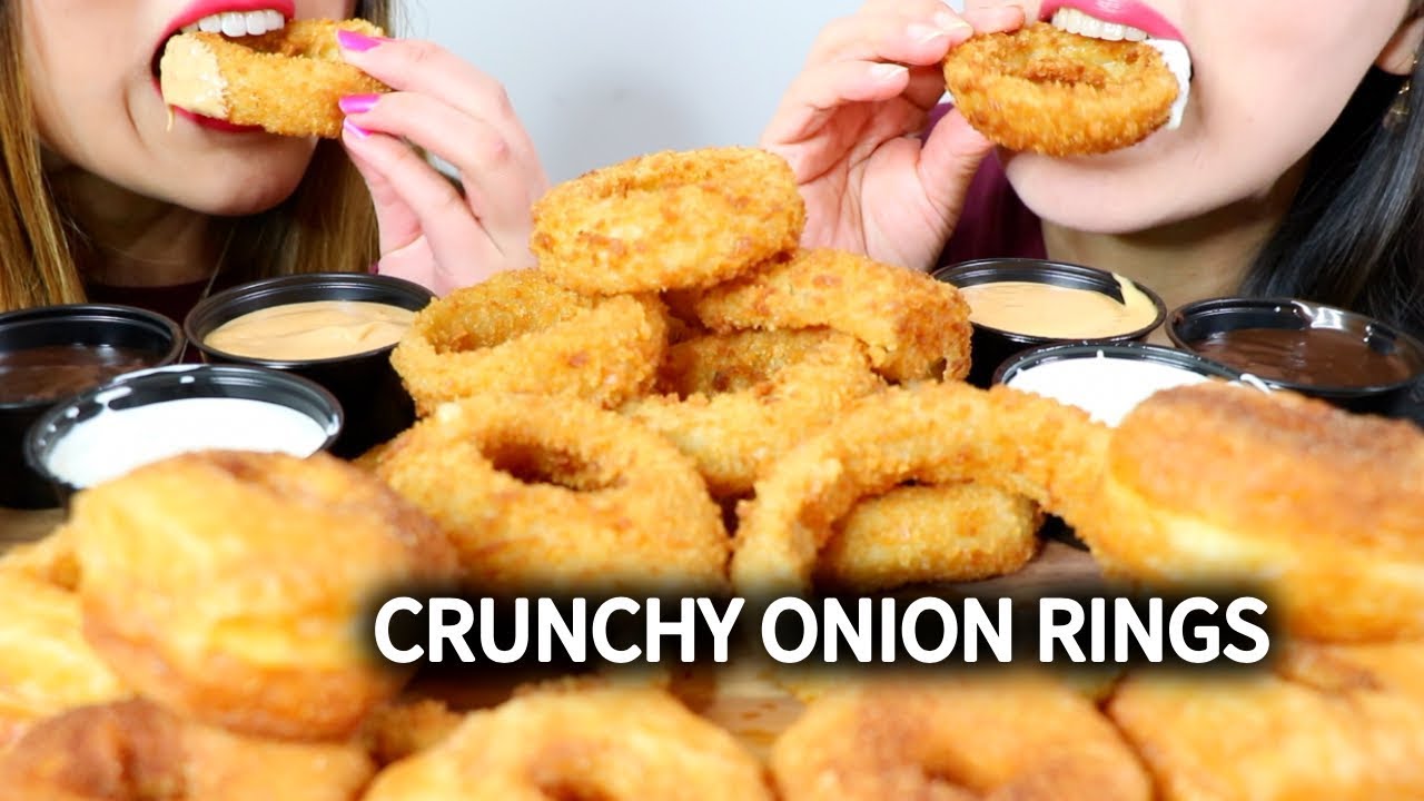 ASMR CRUNCHY DEEP FRIED ONION RINGS & CRONUTS 양파 튀김 리얼사운드 먹방 | Kim&Liz ASMR