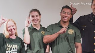 Officer O'Sullivan during 2017 Sacramento State law enforcement program