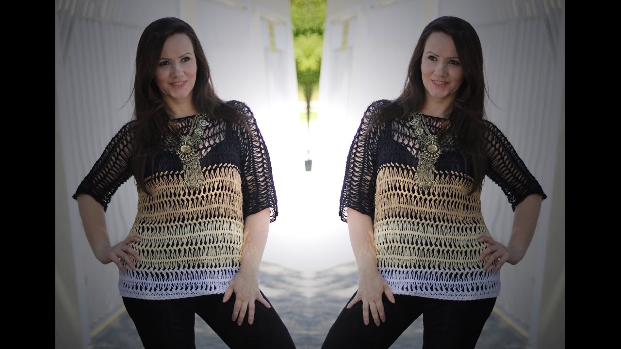 Crochê de grampo Blusa 4 cores - Helen Mareth