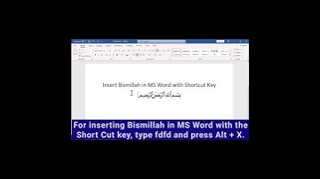How to Insert Bismillah in Word