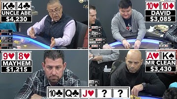 Action Flop! Straight vs Straight vs Set vs Flush Draw ♠ Live at the Bike!