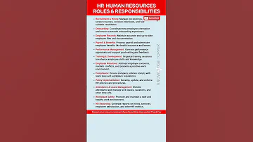 HR Job Roles And Responsibilities HR Duties And Responsibilities Human Resource Management 