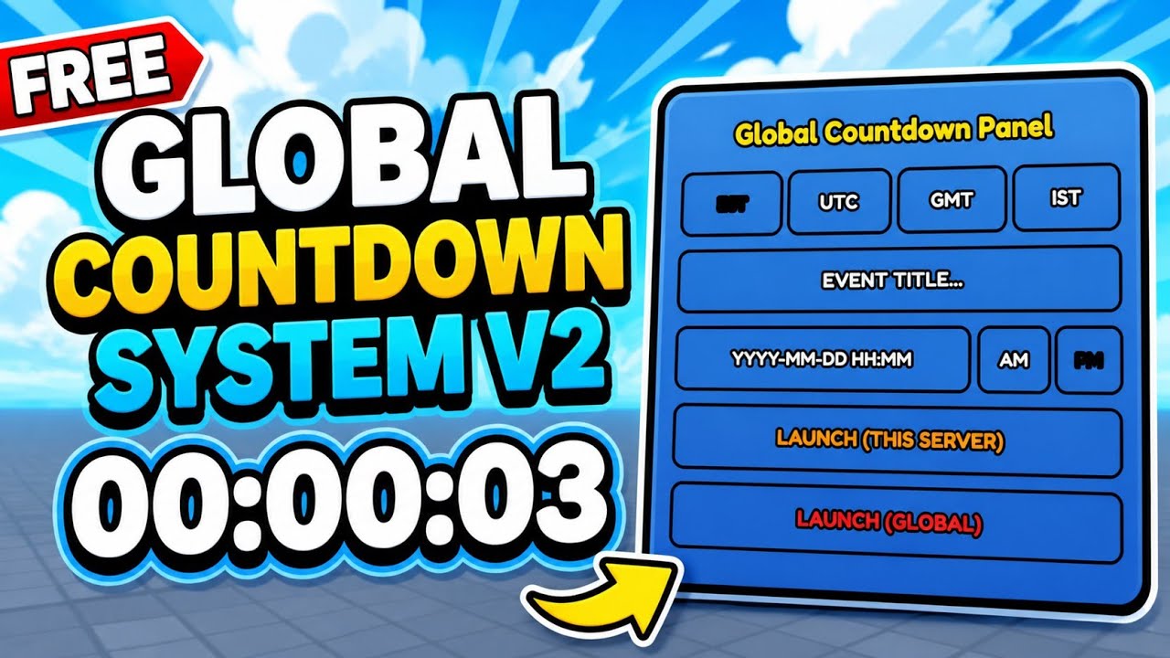 [ FREE ] Global Countdown System V2 Roblox Studio - YouTube