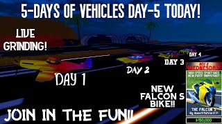 5 days of vehicles Day-5 Leak roblox live livestream jailbreak music battleroyale giveaway