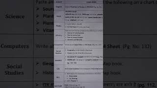 Holiday Homework plan for class 6 Muskan Creative Mind
