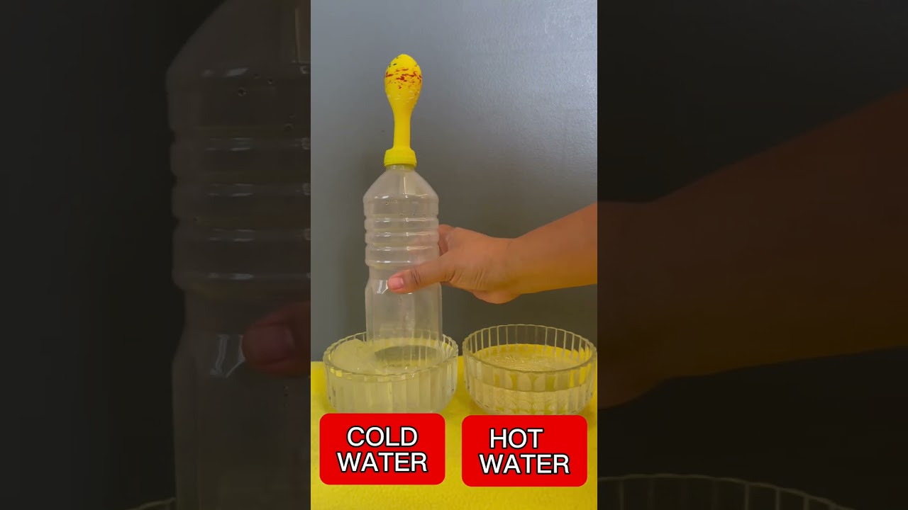 Experiment with a balloon in hot and cold water | JamHomeScience 